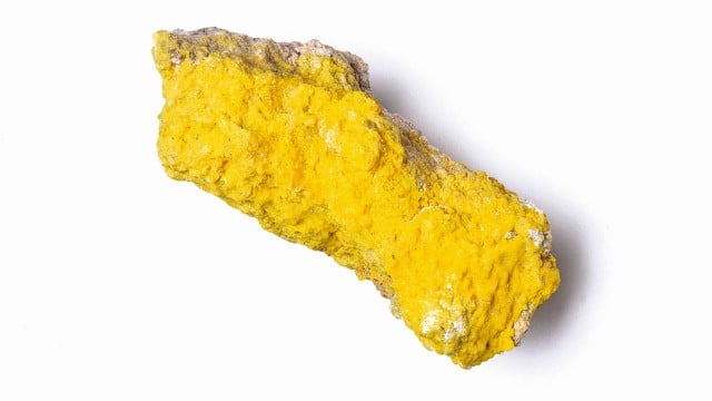 Yellow sulphur crystal